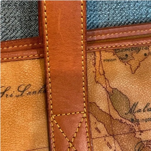 Vintage Alviero Martini Classe Leather Tote Shoulder Travel Bag - Picture 3 of 10